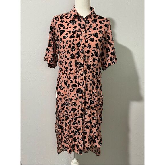 Anthropologie Maeve pink leopard print tunic top S - Picture 2 of 6